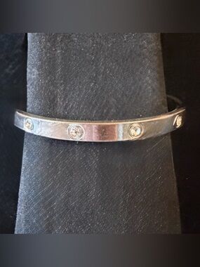 Silver-Tone bangle- Circle Accent Bracelet